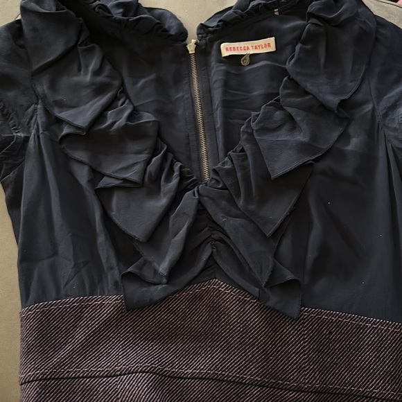 Rebecca Taylor Navy Ruffle Tweed Skirt Dress💙❤️💙 - Picture 4 of 11